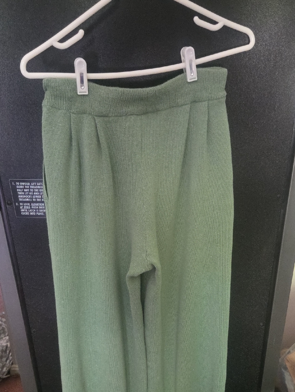Free People Olive Green Ribbed Knit Pants